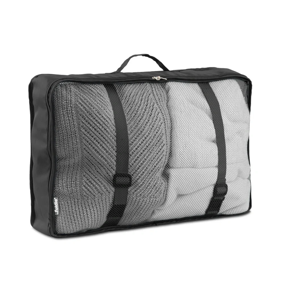 Foldie Black Travel Bag AND Packing Cubes Set NWOT